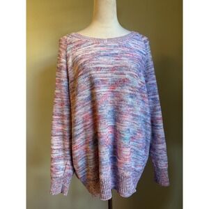 Torrid pink Multicolored Marled Knit Sweater Top 2XL boho whimsigoth Y2K fairy